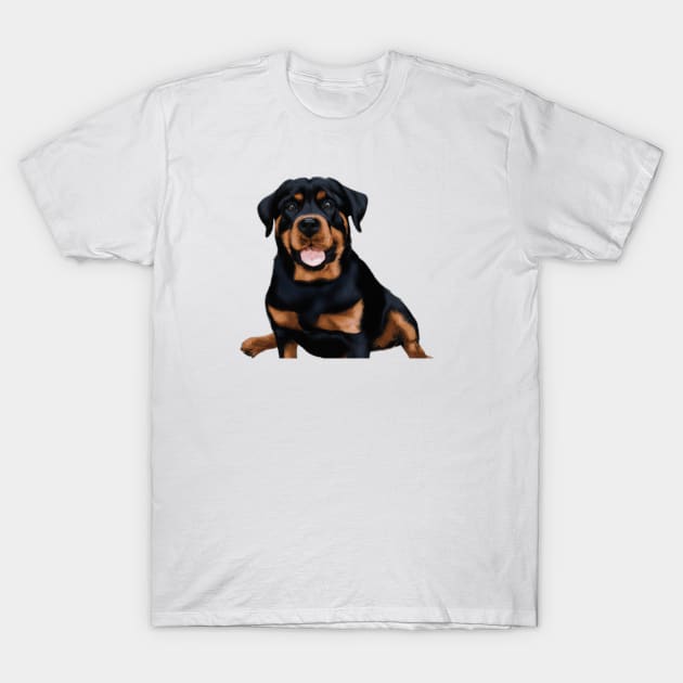 Cute Rottweiler Drawing T-Shirt by Play Zoo